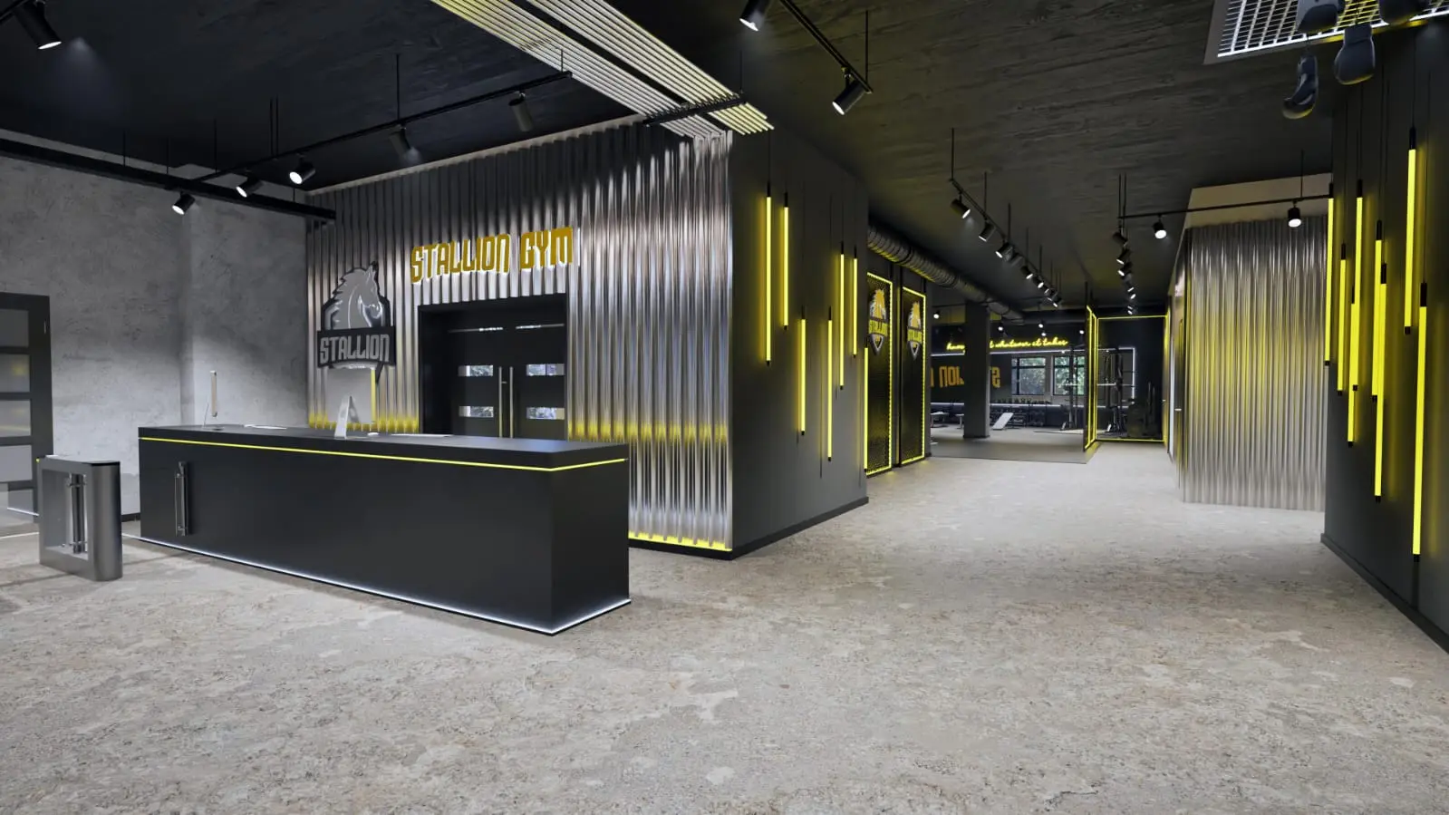 Empfangsbereich im Stallion Gym Stuttgart